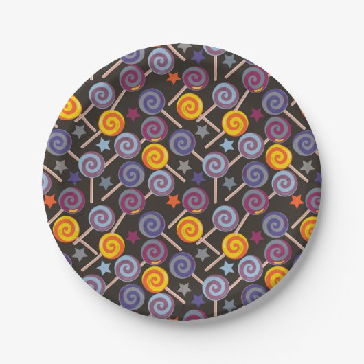 Bonbonmuster | Lollenmuster | Lollipop 9 Pappteller (Vorderseite)
