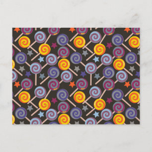 Bonbonmuster Lollenmuster Lollipop 9 Postkarte