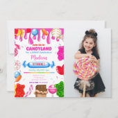 Bonbons Foto Einladung (Vorderseite)