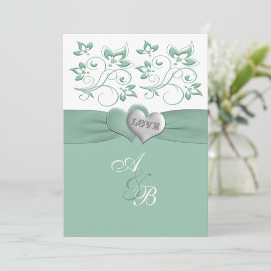 Bonbons mit weißer Blütenfarbe Einladung (Stehend Vorderseite)