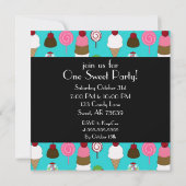 Bonbons und Süßigkeiten Einladung (Rückseite)