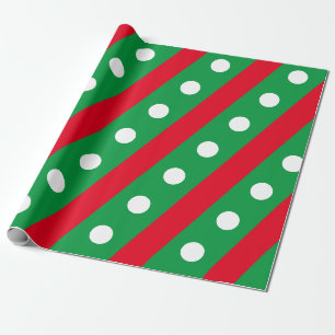 Bonbonstreifen & Punkte-Geschenkpapier (Grün) Geschenkpapier