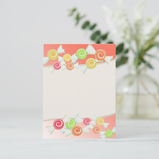 Bonbontropfen Postkarte (Stehend Vorderseite)