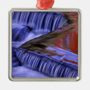 Bond Falls; reflektierende herbstfarbene Blätter; Ornament Aus Metall