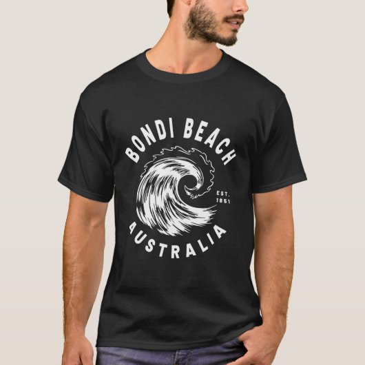 Bondi Beach Australia Ocean Wave Novelty T-Shirt (Vorderseite)