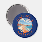 Bondi Beach Australia Reisen Art Vintag Magnet (Vorderseite/Rückseite)