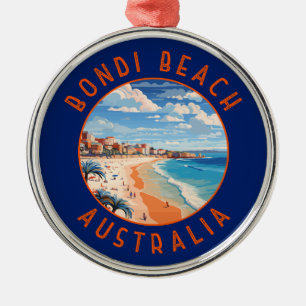 Bondi Beach Australia Reisen Art Vintag Ornament Aus Metall