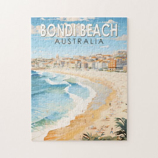 Bondi Beach Australia Reisen Art Vintag Puzzle (Vertikal)