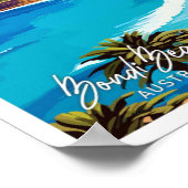 Bondi Beach Australia Reisen Vintage Illustration Poster (Ecke)