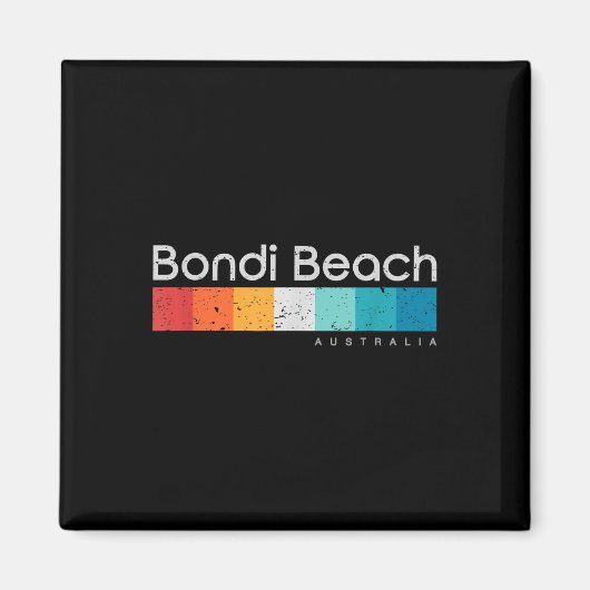 Bondi Beach Australia Retro Design Magnet (Vorne)