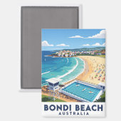 Bondi Beach Australia Travel Magnet (Vorderseite/Rückseite)