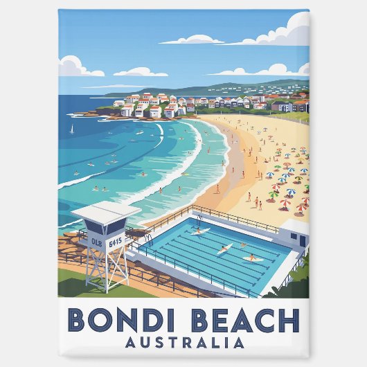 Bondi Beach Australia Travel Magnet (Vorderseite)