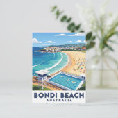 Bondi Beach Australia Travel Postkarte (Stehend Vorderseite)