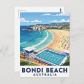 Bondi Beach Australia Travel Postkarte (Vorne/Hinten)
