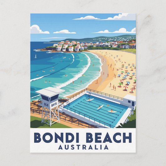 Bondi Beach Australia Travel Postkarte (Vorderseite)