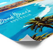 Bondi Beach Australia Vintage-Illustration Poster (Ecke)