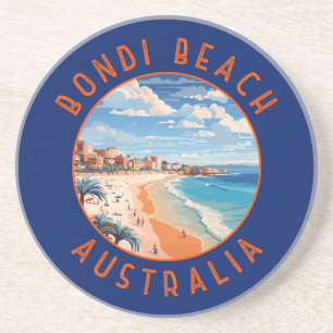 Bondi Beach Australien Reise Kunst Vintage Getränkeuntersetzer