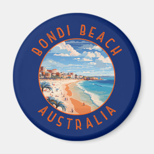 Bondi Beach Australien Reise Kunst Vintage Magnet