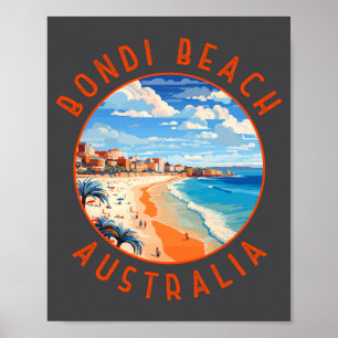 Bondi Beach Australien Reise Kunst Vintage Poster