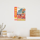 Bondi Beach Australien Retro-Reise Poster (Küche)