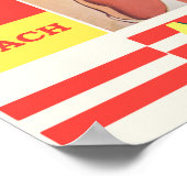 Bondi Beach Australien Retro-Reise Poster (Ecke)