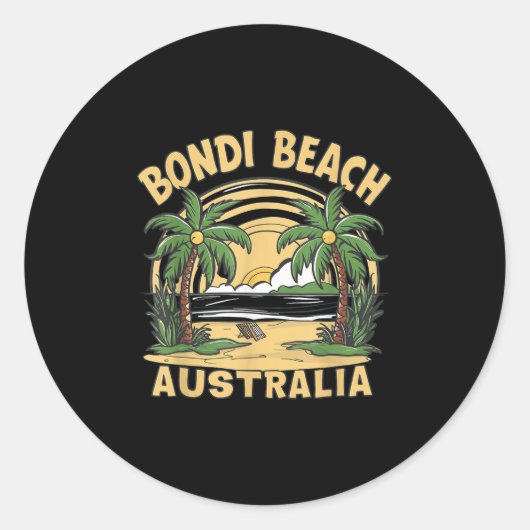 Bondi Beach Australien Runder Aufkleber (Vorderseite)