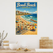 Bondi Beach Australien - Vintage-Reiseposter Poster (Küche)
