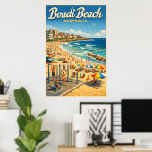 Bondi Beach Australien - Vintage-Reiseposter Poster (Heimbüro)