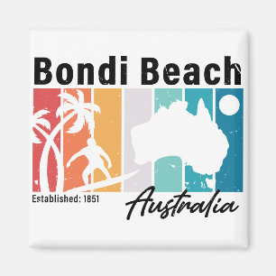 Bondi Beach Australien Vintage Retro Souvenirs 80e Magnet
