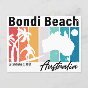 Bondi Beach Australien Vintage Retro Souvenirs 80e Postkarte