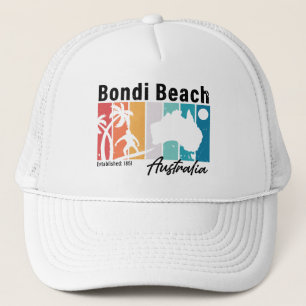 Bondi Beach Australien Vintage Retro Souvenirs 80e Truckerkappe