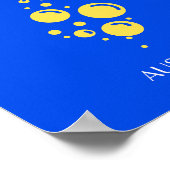 Bondi Beach, Bondi Beach Travel Art, Blue Poster (Ecke)