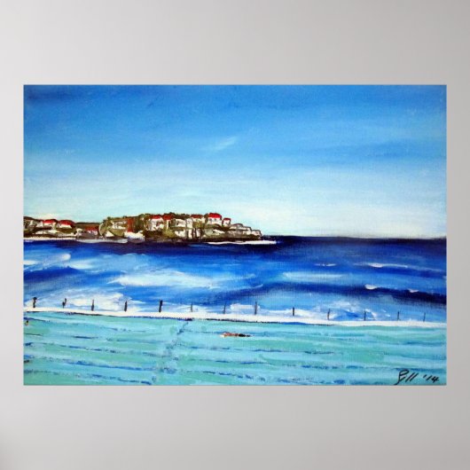 Bondi Beach Icebergs..Meine Fahne ist blau Poster (Vorne)