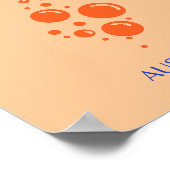 Bondi Beach, Preppy Art, Orange, Blue Poster (Ecke)