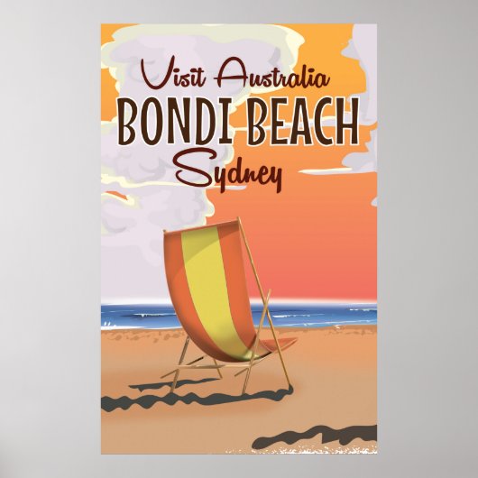 Bondi Beach Retro Reiseplakat Poster (Vorne)