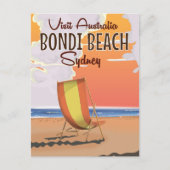 Bondi Beach Vintage Travel Poster Postkarte (Vorderseite)