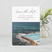 Bondi Beach Wedding Sydney Save the Date Einladung (Stehend Vorderseite)