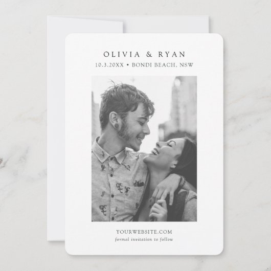 Bondi Beach Wedding Sydney Save the Date Einladung (Rückseite)