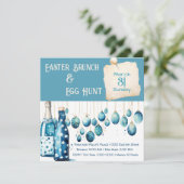 Bondi Blue Oaster Brunch und Eierjagd Einladung (Stehend Vorderseite)