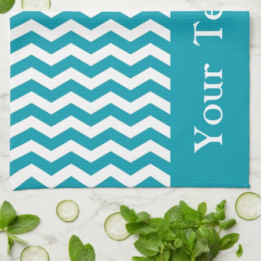 Bondi Blue Wave Zickzack anpassbar Geschirrtuch (Gefaltet)