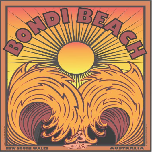 BONDI-STRAND AUSTRALIEN AUFKLEBER (Vorderseite)
