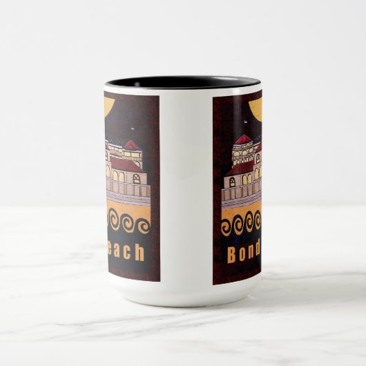 Bondi Strand-Pavillon-Schwarz-Tasse Tasse (Zentrum)