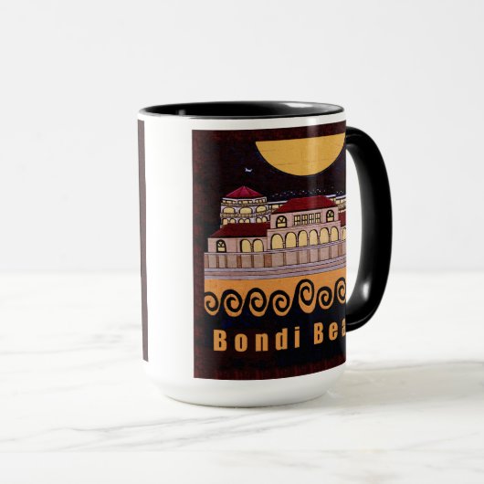 Bondi Strand-Pavillon-Schwarz-Tasse Tasse (VorderseiteRechts)