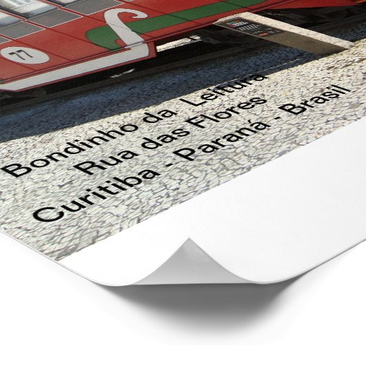 Bondinho der Lesen - Curitiba Poster (Ecke)