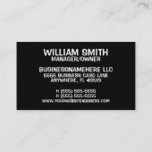 Bonds Bondsman Business Card Visitenkarte (Rückseite)