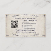 Bonds Service | Klassisches Vintag Visitenkarte (Rückseite)