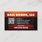 Bonds Service | Schwarz-Rot Visitenkarte (Rückseite)