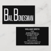 Bondsman Black Simple Business Card Visitenkarte (Vorne/Hinten)
