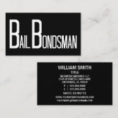 Bondsman Black Simple Business Card Visitenkarte (Vorne/Hinten)