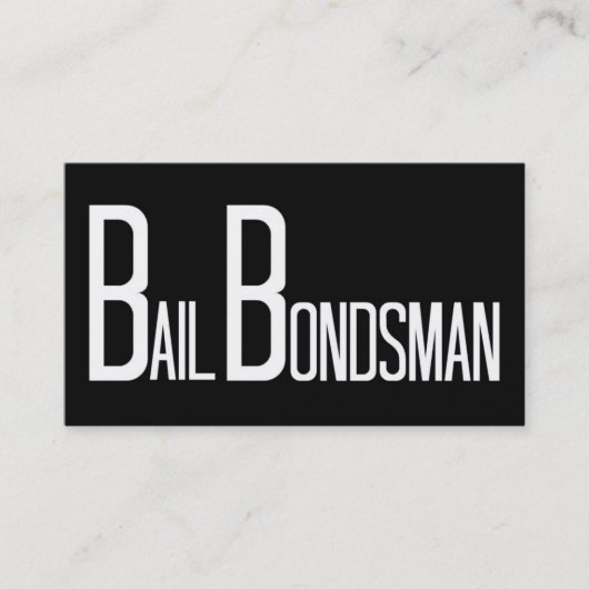 Bondsman Black Simple Business Card Visitenkarte (Vorderseite)